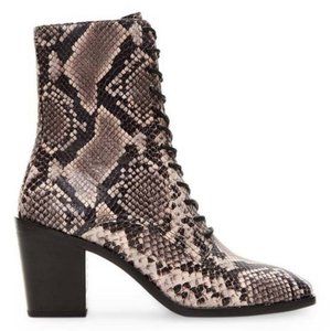 NEW Frye Snake Georgia Lace-Up Leather Bootie boot Women 7.5 M